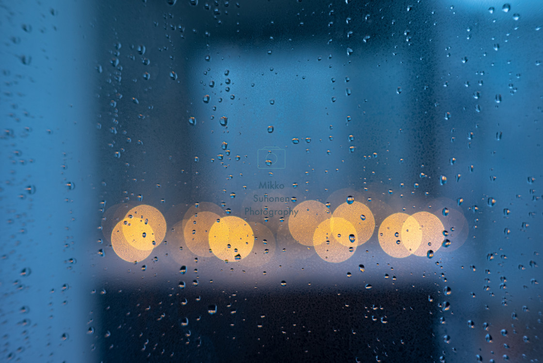 "Rain drops on window" stock image