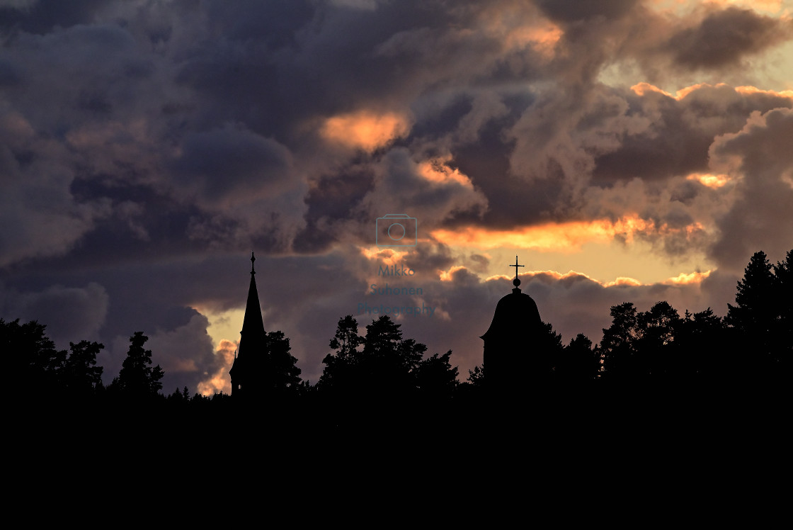 "Silhouette of Church" stock image