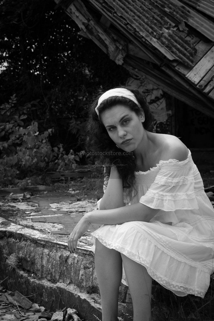 "Beautiful young woman in light dress" by Brambilla Simone - £5.00 "Beautiful young woman in light dress" stock image