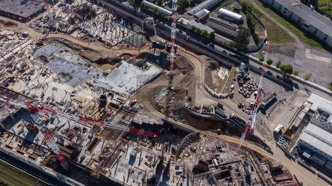 "Aerial image of a large city construction site" by Brambilla Simone - £5.00 "Aerial image of a large city construction site" stock image