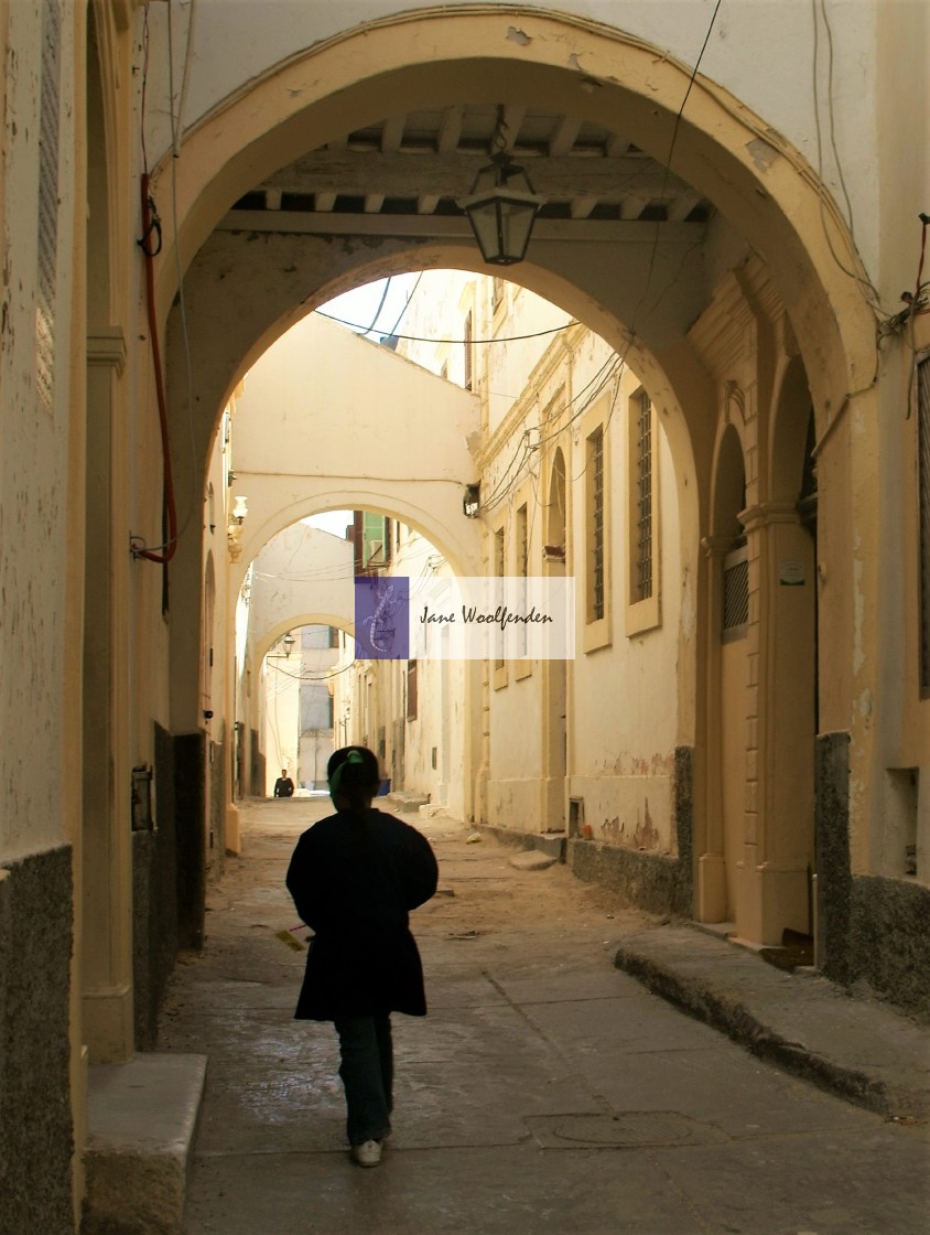 "Girl in Alleyway" stock image