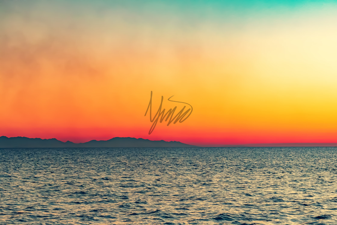"Fiery Sunset Gradient Over The Ocean - Bantayan, Philippines, Asia" by Lewis Fink - £10.00 "Fiery Sunset Gradient Over The Ocean - Bantayan, Philippines, Asia" stock image