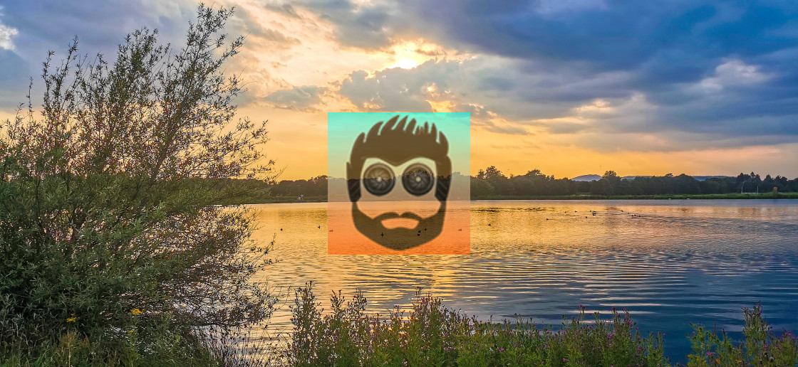 "Lakeside Sunset" stock image