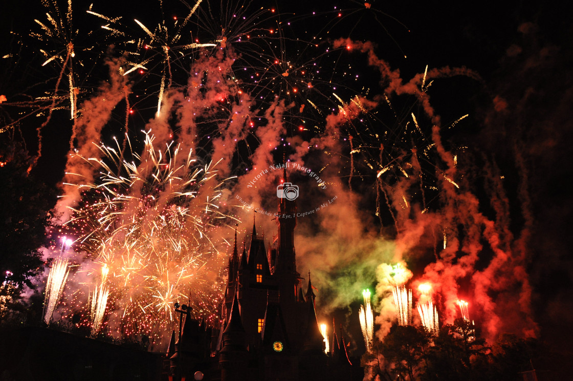 "Magic Kingdom Fireworks" stock image