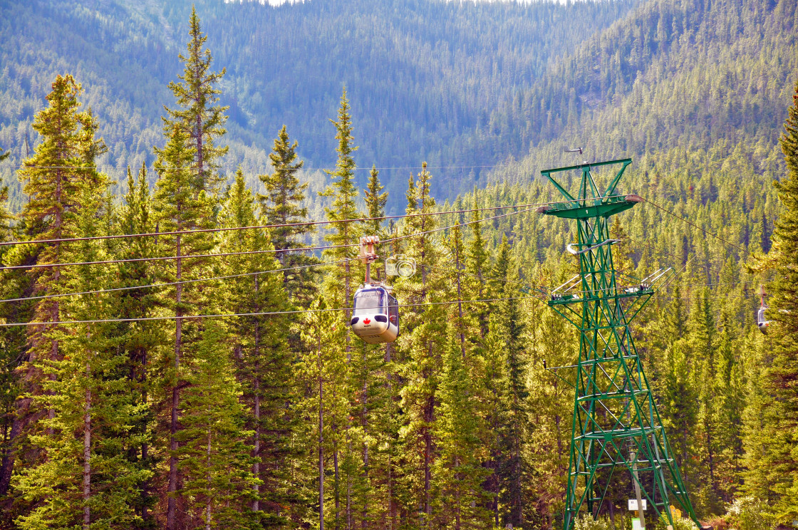 "A Ride on the Banff Gondola, Alberta" stock image