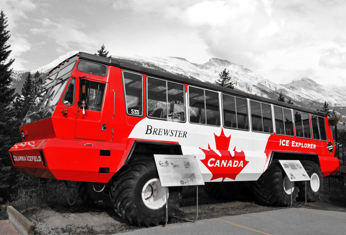 "Brewster Ice Explorer Bus, Banff Gondola" stock image