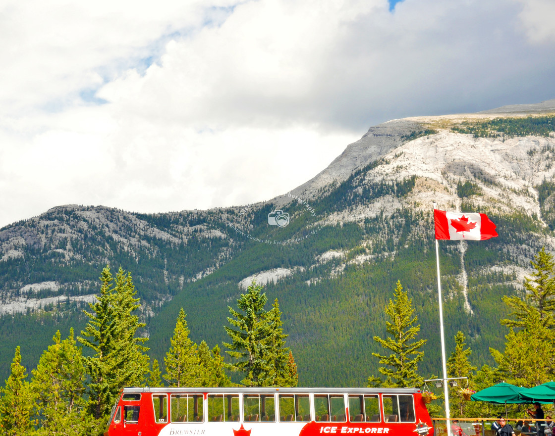 "Ice Explorer Bus, Banff Gondola" stock image