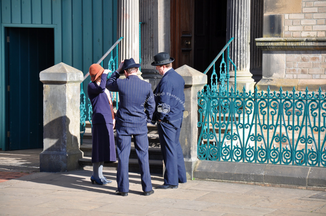 "Filming Outside the Masonic Hall" stock image