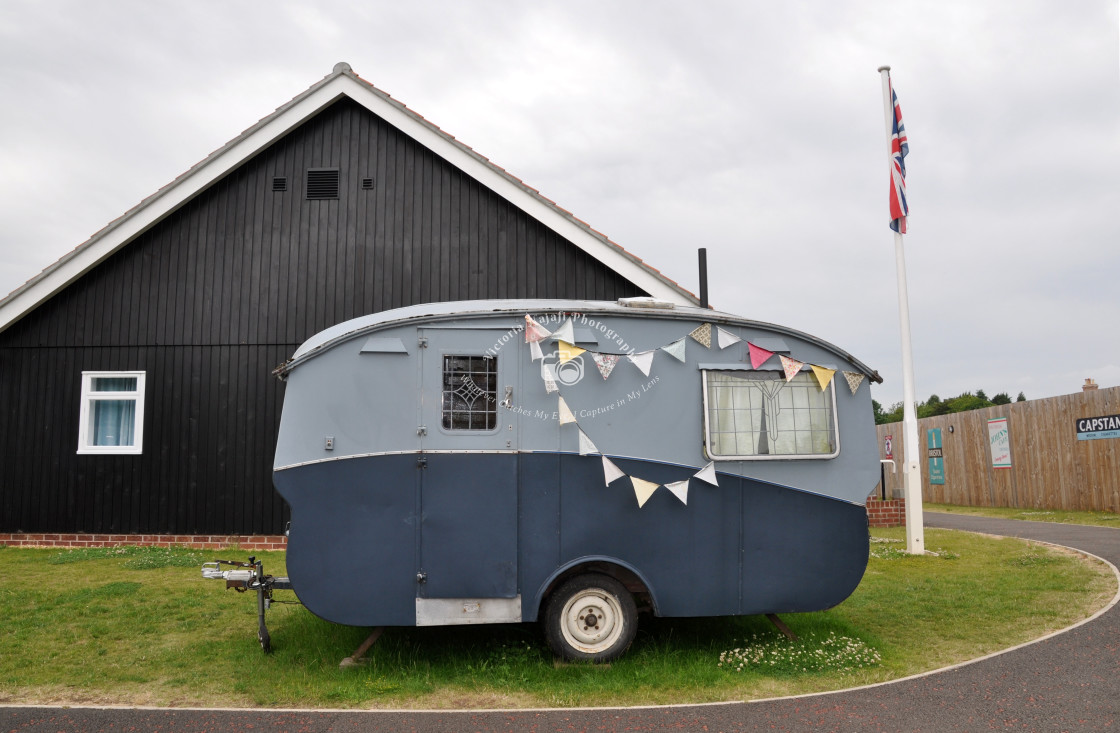 "1950s Vintage Caravan" stock image