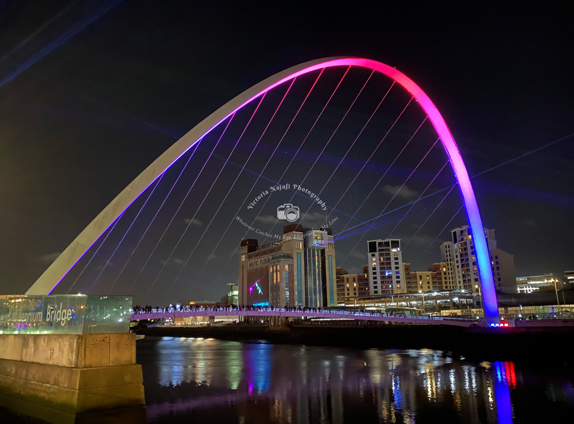 "Newcastle Gateshead Laser Light Show" stock image