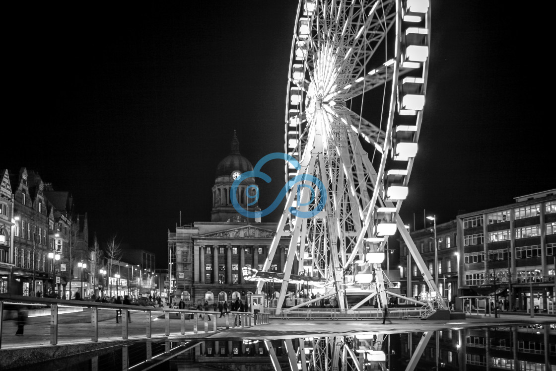 "Nottingham Council House and Big Wheel" stock image