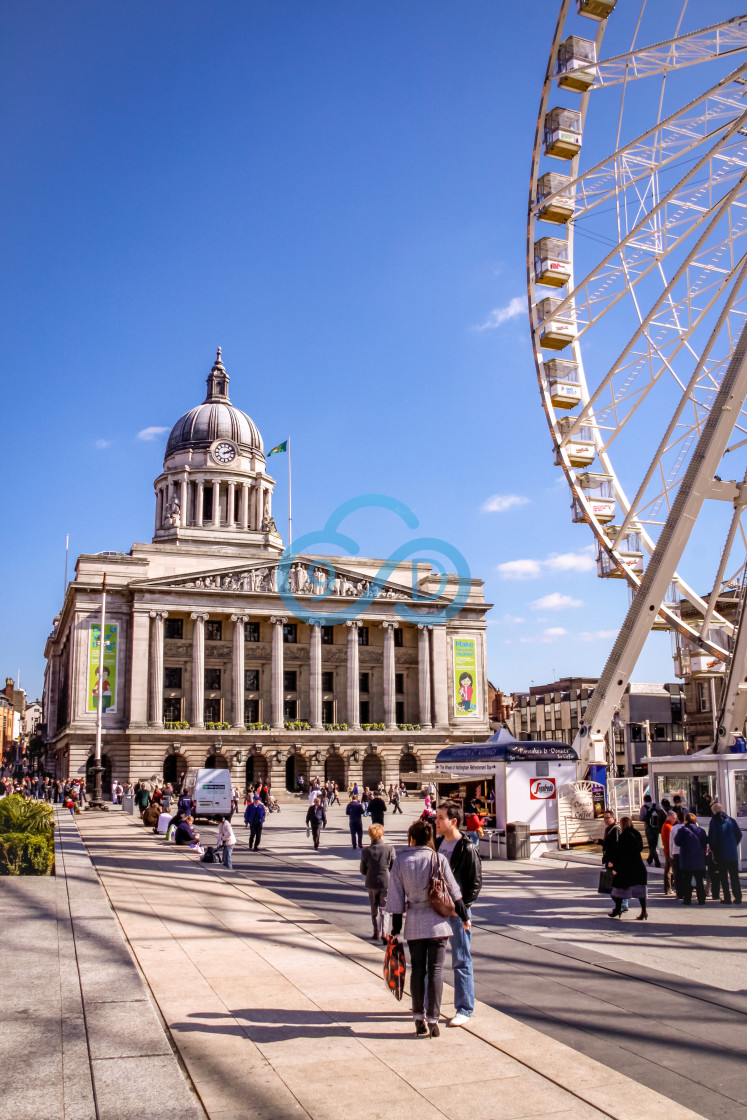 "Nottingham Council House and Big Wheel" stock image