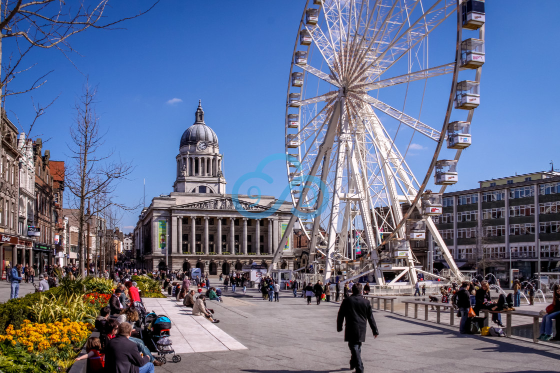 "Nottingham Council House and Big Wheel" stock image