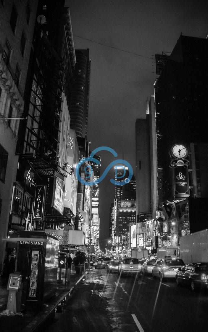 "Times Square Traffic at Night" stock image