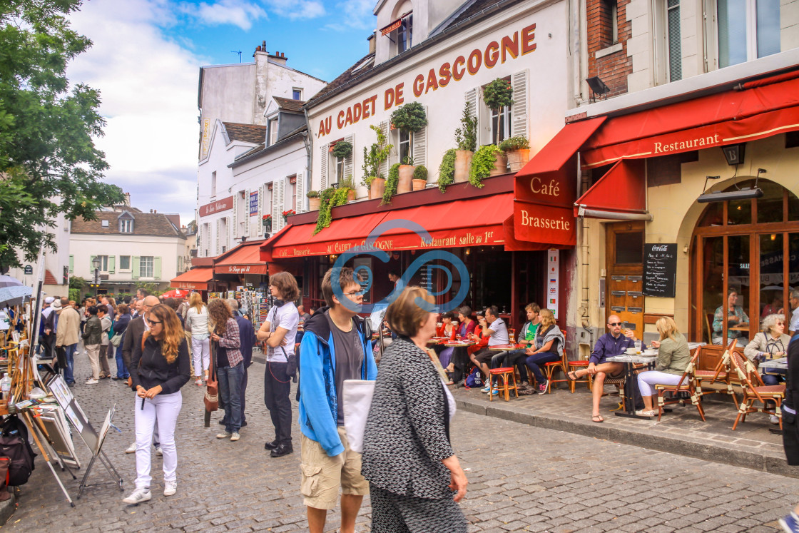 "Au Cadet Du Gascogne Brasserie, Montmartre, Paris." stock image