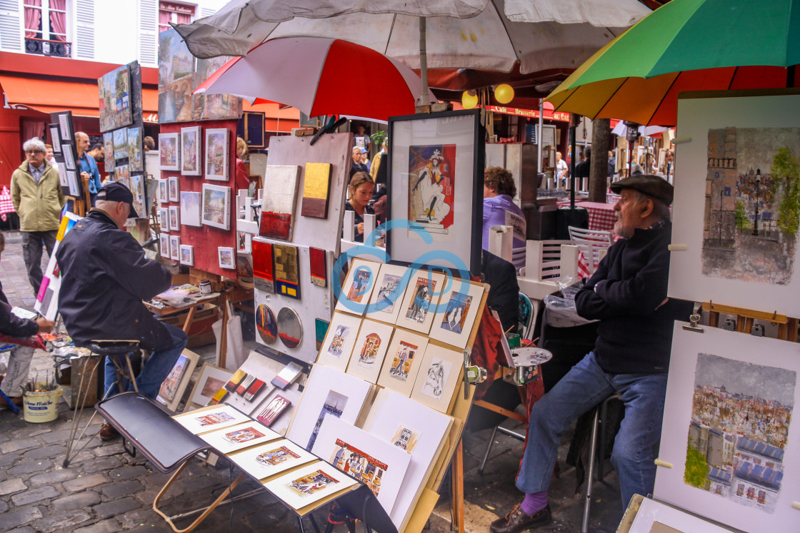 "Artists at Work, Montmartre, Paris" stock image