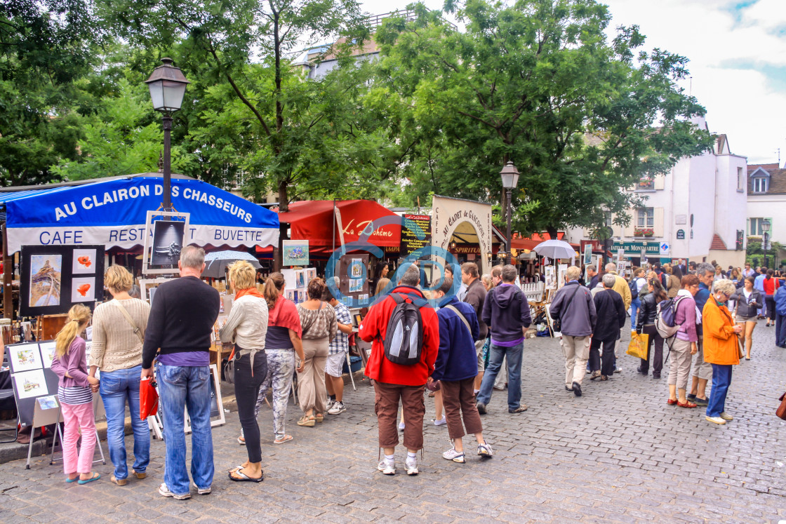 "Artists Stalls, Montmartre, Paris" stock image