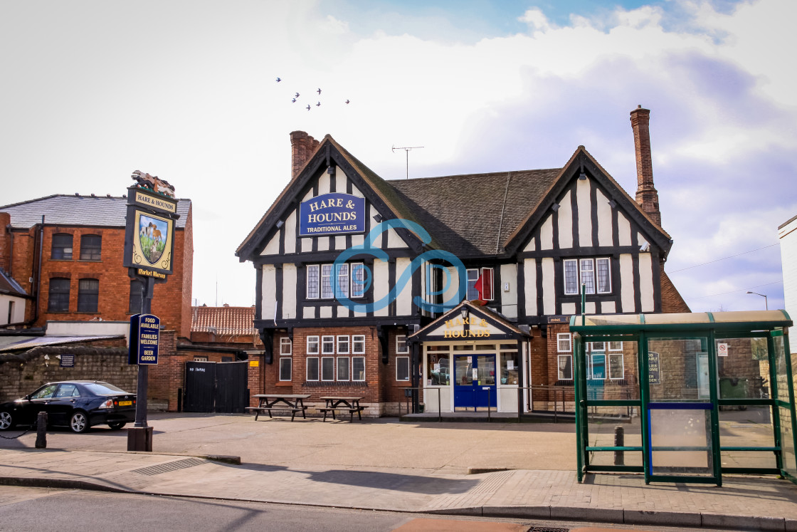 "The Hare and Hounds, Market Warsop" by Julian Wright - $6.03 "The Hare and Hounds, Market Warsop" stock image