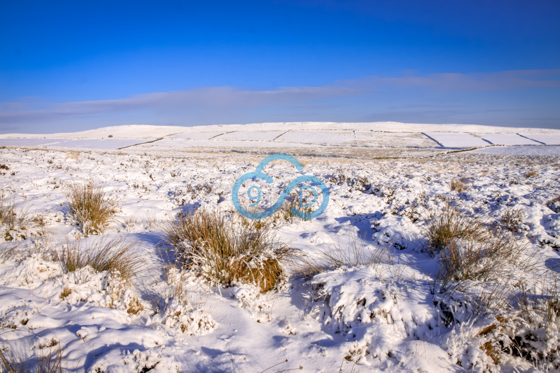 "Winter at Curbar Edge, Derbyshire" stock image