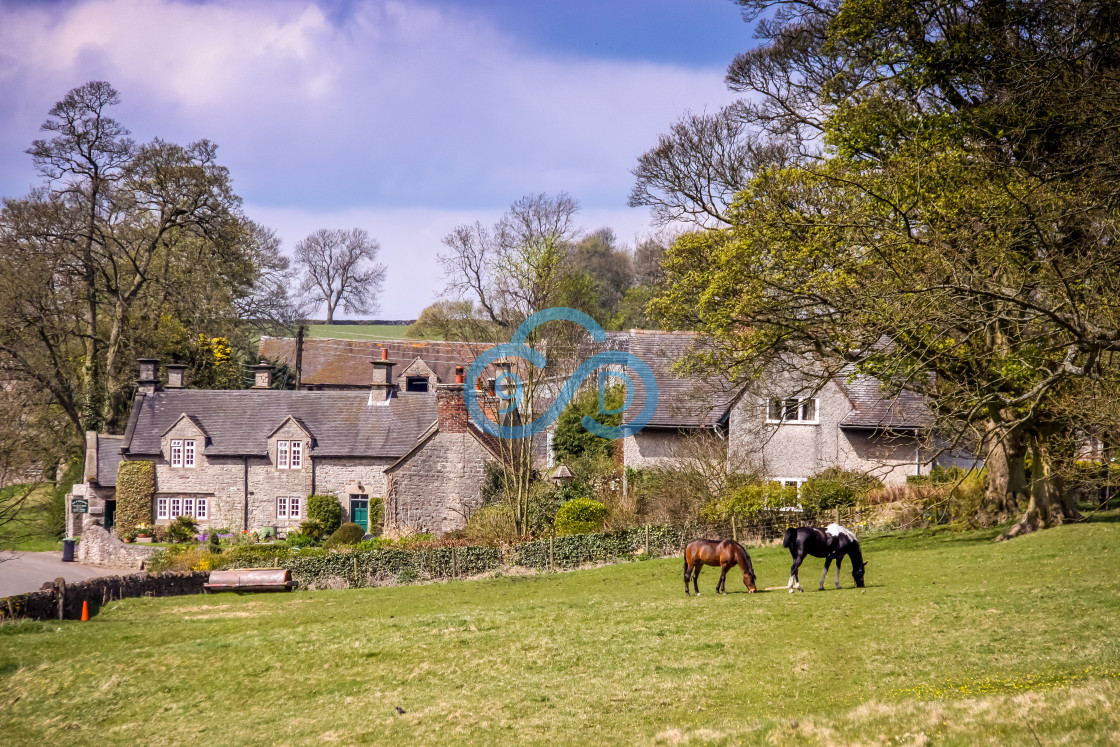 "Tissington Village, Derbyshire" stock image