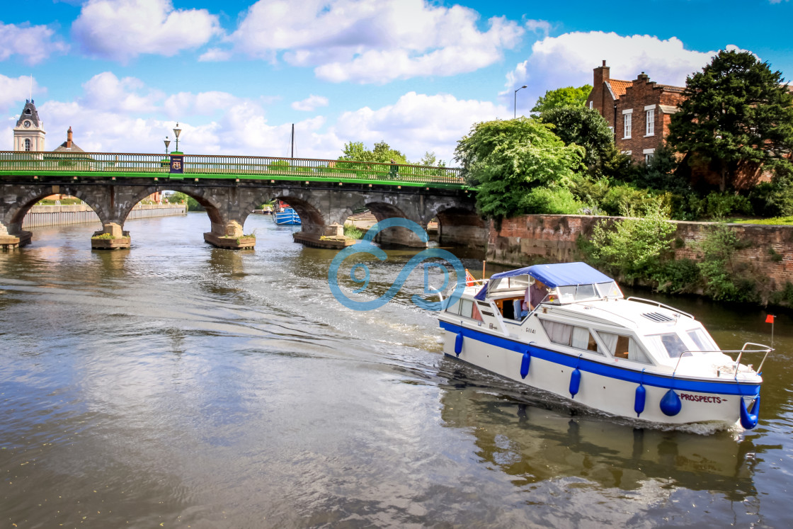 "Boat on the River Trent, Newark" stock image