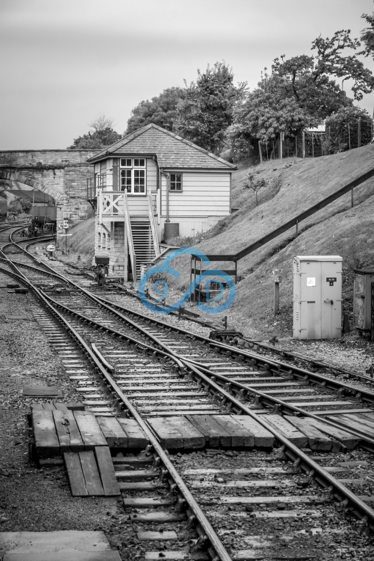 "Train Station Signal Box, Swanage, Dorset" by Julian Wright - £5.00 "Train Station Signal Box, Swanage, Dorset" stock image