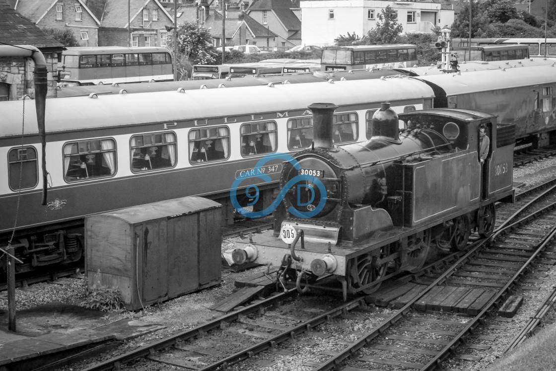 "Steam Train at Swanage Station, Dorset" stock image