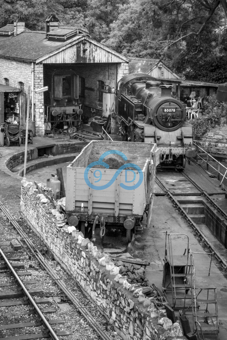 "Steam Train at Swanage Station, Dorset" stock image