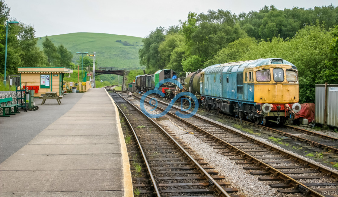 "Diesel Train and Carriages" stock image