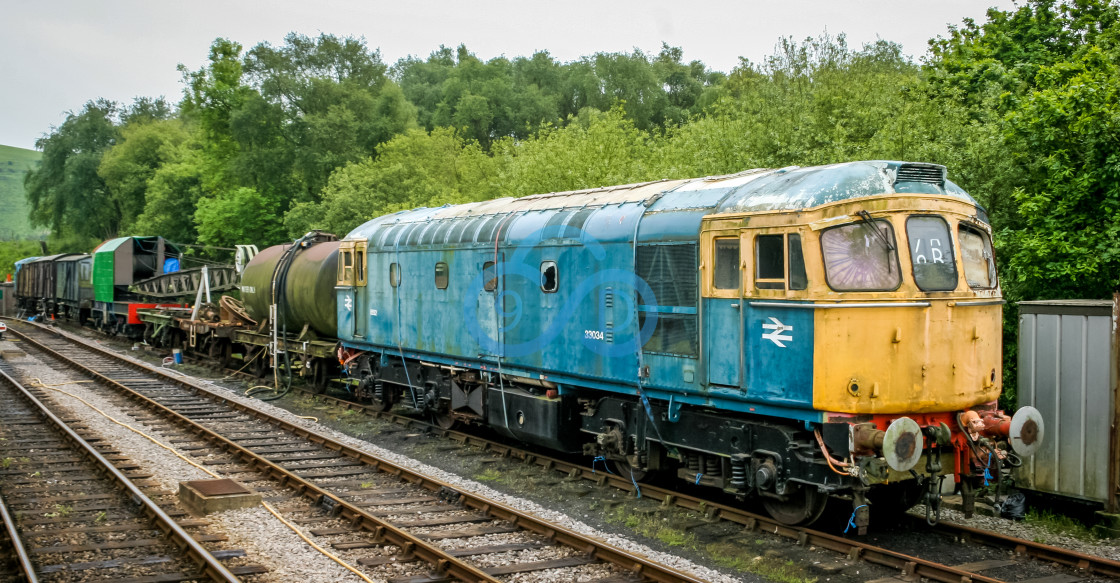 "Diesel Train and Carriages" stock image