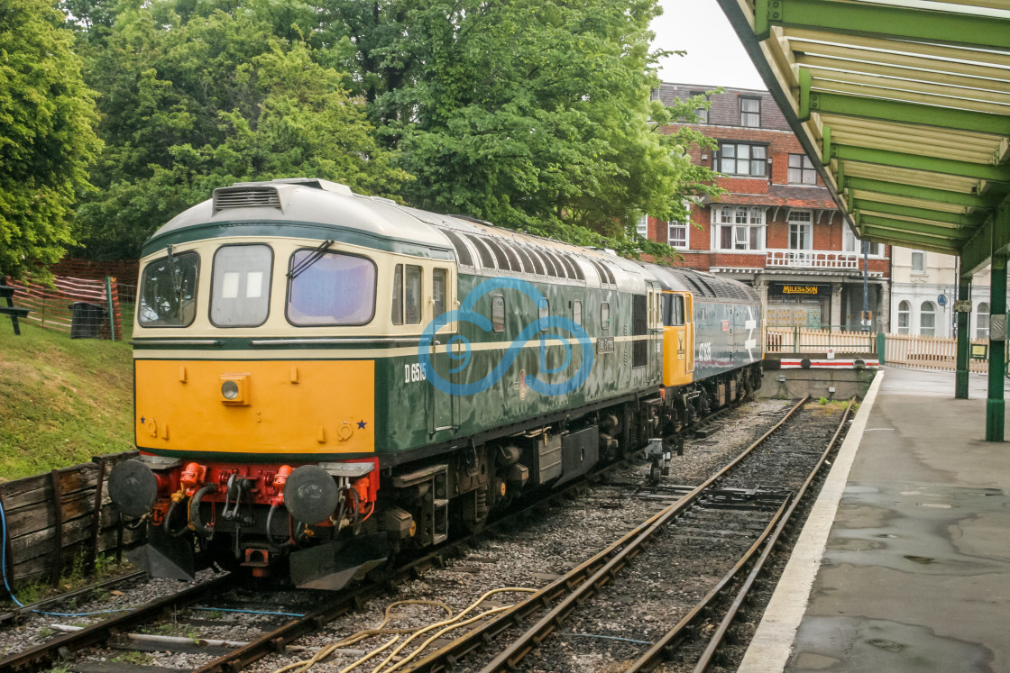 "Diesel Train and Carriages" stock image