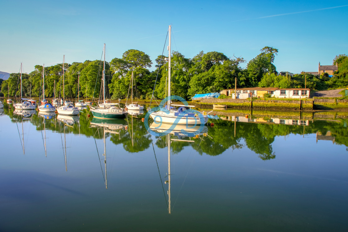 "Boats moored at Caernarfon" stock image