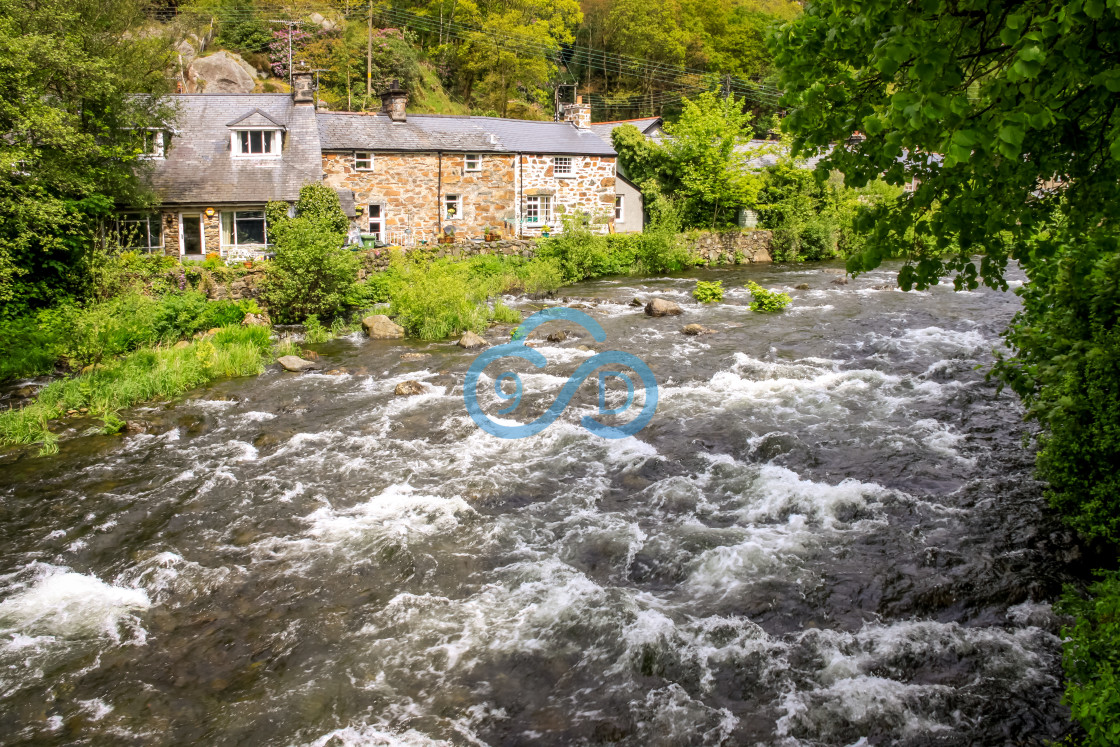 "Beddgelert Cottages" stock image