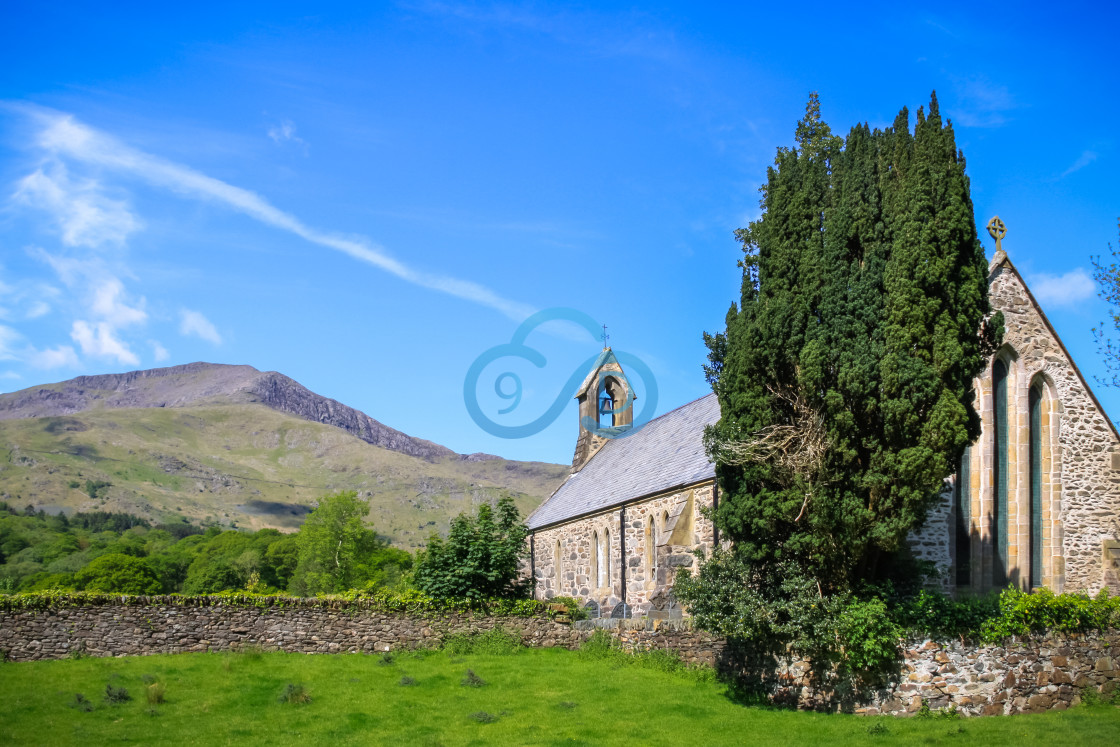 "St Mary's Church, Beddgelert" stock image