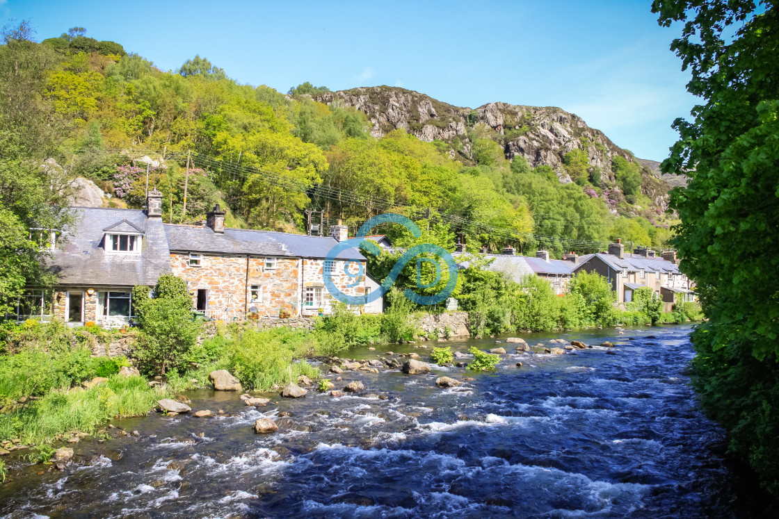 "Beddgelert Cottages" stock image