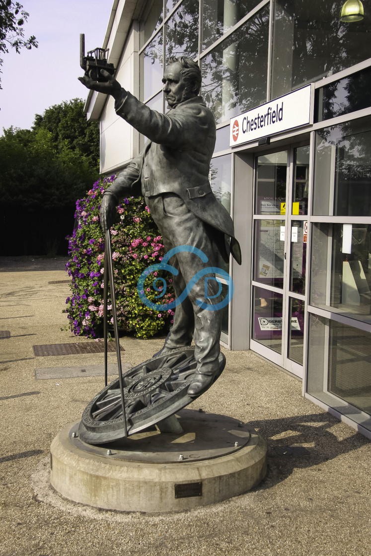 "George Stephenson Statue, Chesterfield" stock image