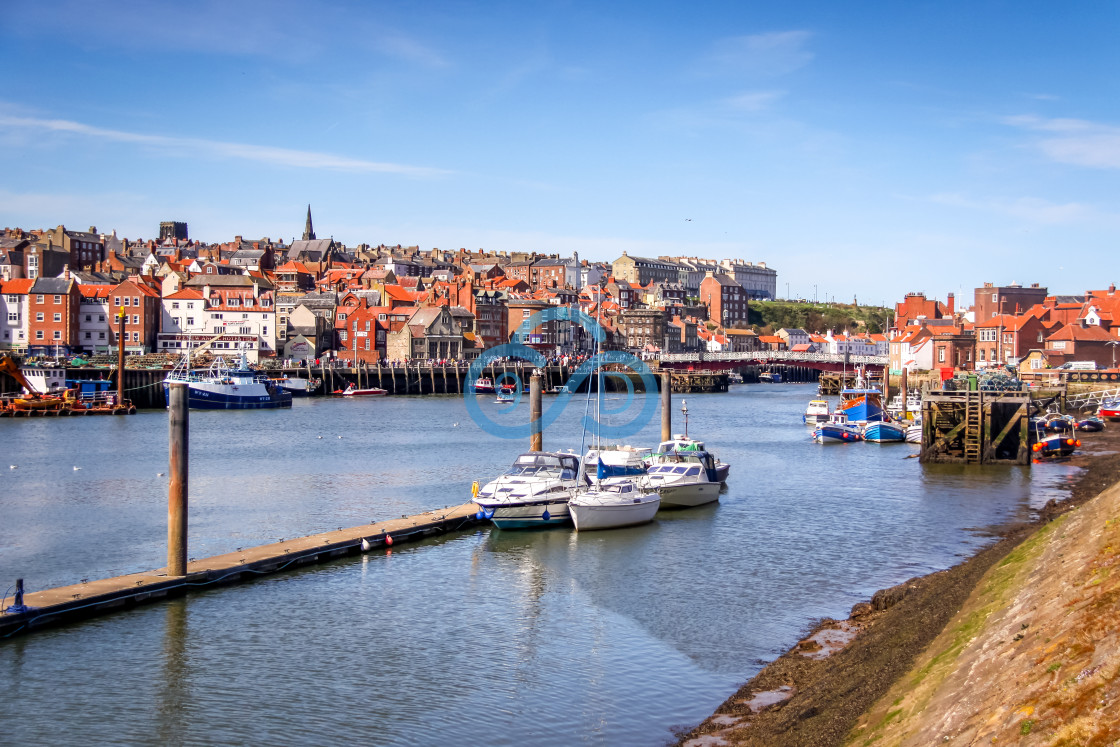 "Whitby Harbour" stock image