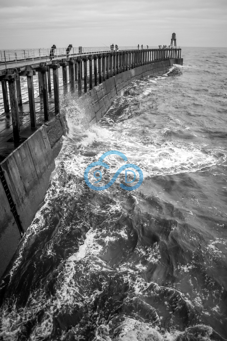 "Whitby Harbour Pier" stock image