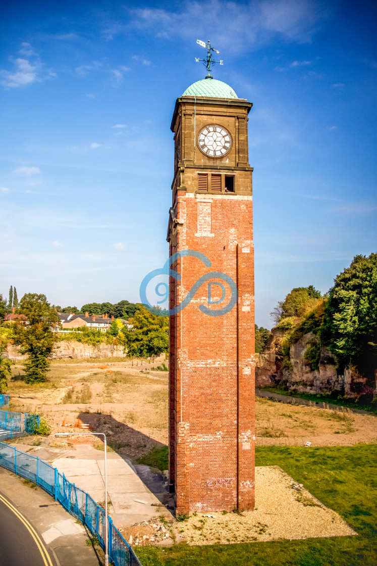 "The Old Metal Box Factory Clock Tower" stock image