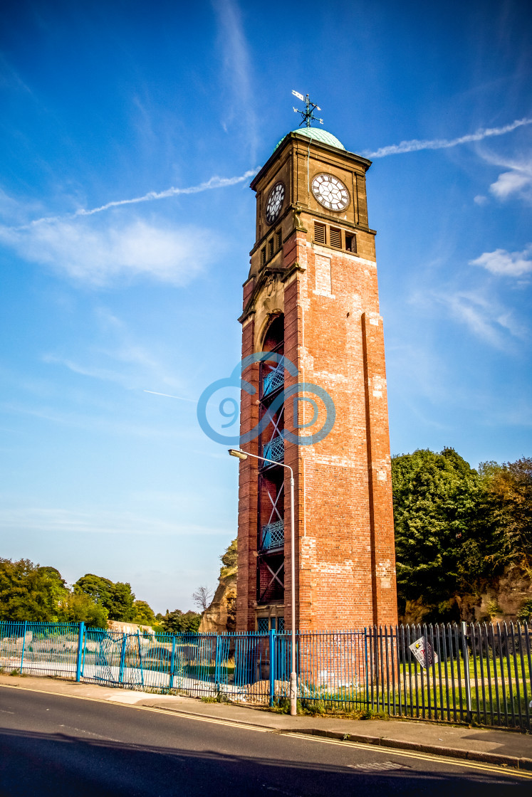 "The Old Metal Box Factory Clock Tower" stock image