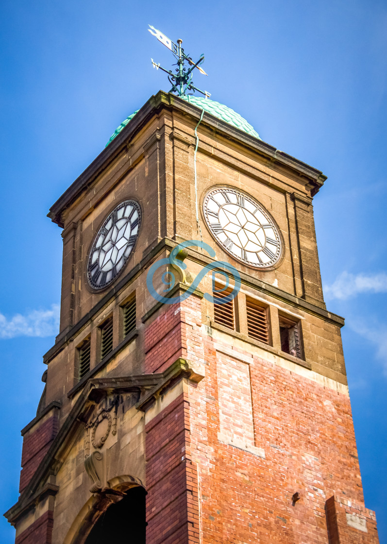 "The Old Metal Box Factory Clock Tower" stock image