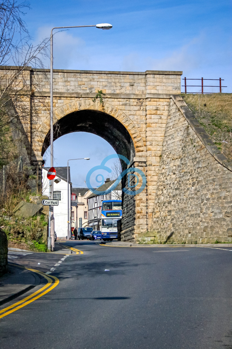 "Bus on Toothill Lane, Mansfield" stock image