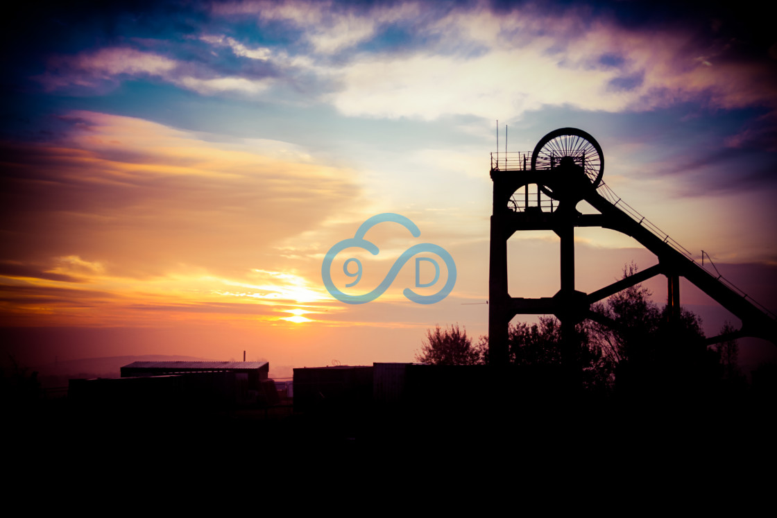 "Sunset over Pleasley Colliery" stock image