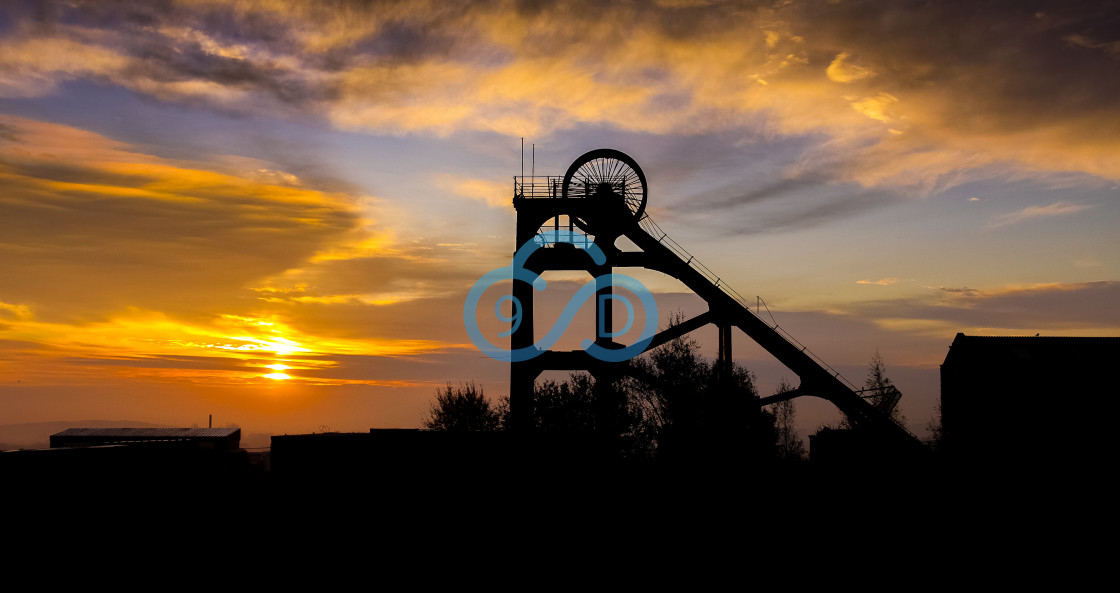 "Sunset over Pleasley Colliery" stock image