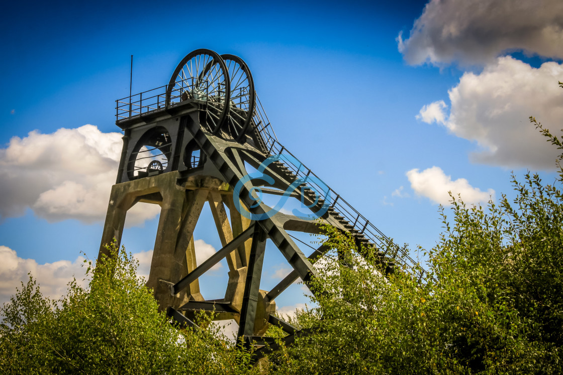 "Pleasley Colliery Winding Wheels" stock image