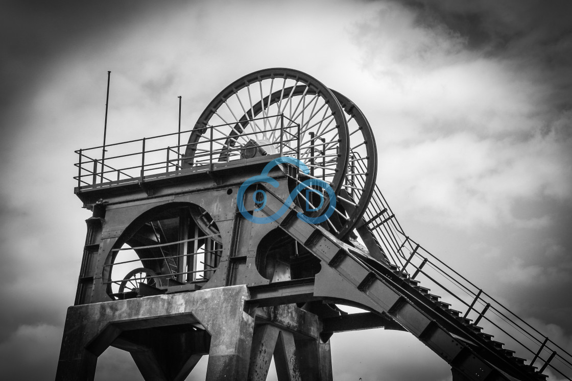 "Pleasley Colliery Winding Wheels" stock image