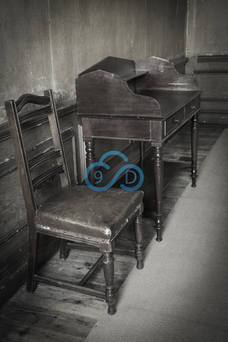 "An Old Chair & Writing Desk" stock image