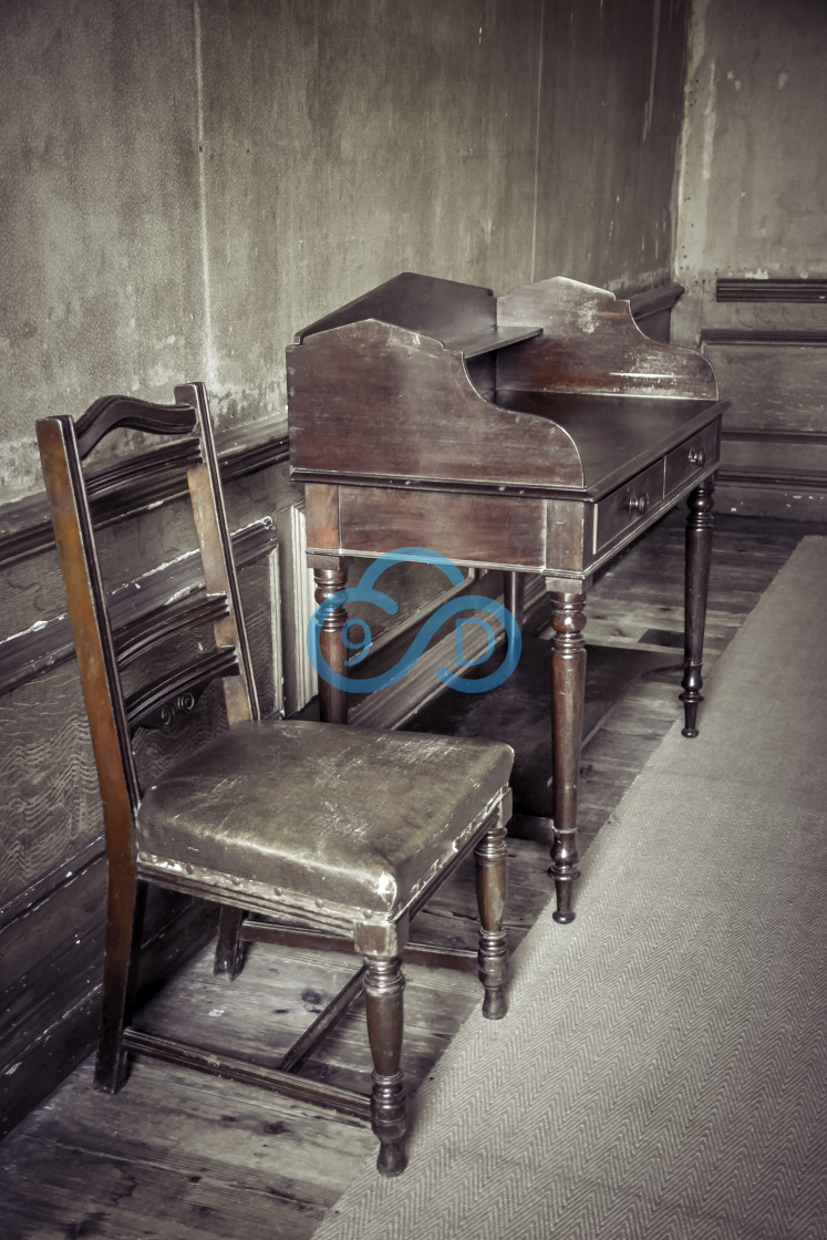 "An Old Chair & Writing Desk" stock image