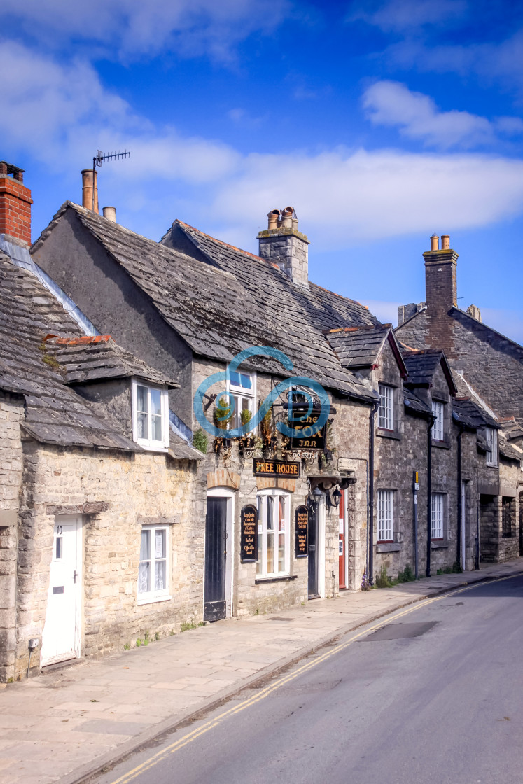 "The Fox Inn, Corfe Castle" stock image