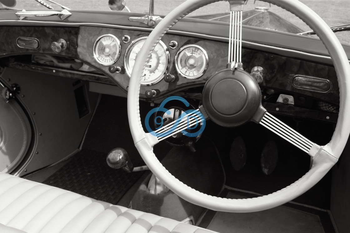 "1950s Riley Roadster Dashboard" stock image